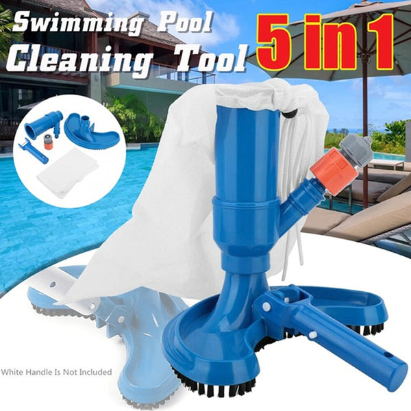 Swimming Pool Cleaning Tool Pond Jet Vacuum Brush Pool Brush Skimmer Cleaner Debris Pickup Removal Pond Bag